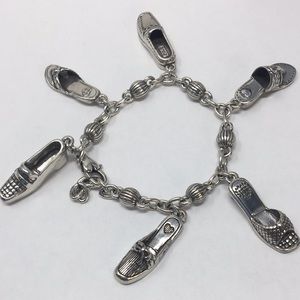 Brighton bracelet silver tone chain & shoe charms